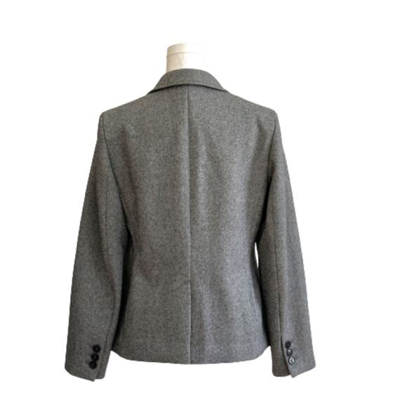 Talbots Blazer Jacket Gray Wool Blend Button Front Pockets Blazer Size 10 - Picture 5 of 12